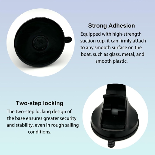 Boat Phone Holder, Suction Cup Boat Cell Phone Mount Marine Dashboard Universal Desk Waterproof Heavy Duty Holder for Boating Kayak Sailing Marine