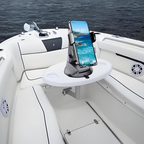 Boat Phone Holder, Suction Cup Boat Cell Phone Mount Marine Dashboard Universal Desk Waterproof Heavy Duty Holder for Boating Kayak Sailing Marine