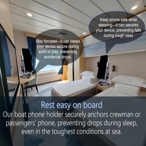 Boat Phone Holder, Suction Cup Boat Cell Phone Mount Marine Dashboard Universal Desk Waterproof Heavy Duty Holder for Boating Kayak Sailing Marine