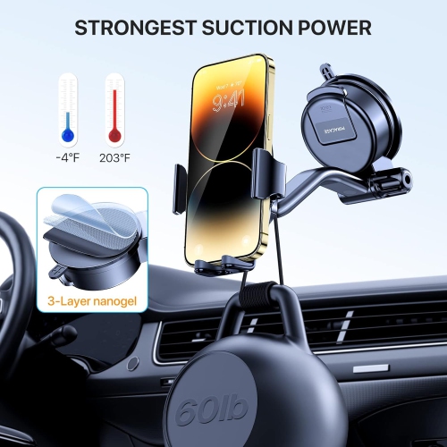 M 3 in 1 Cell Phone Holder for Car, [Strong Suction] Universal Car Phone Mount for Car Dashboard Windshield Air Vent Compatible with iPhone15 14 13