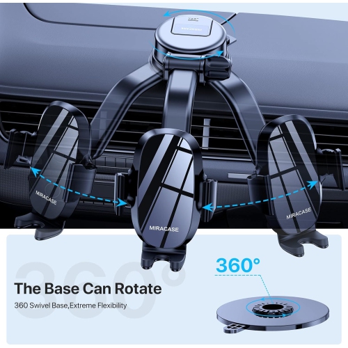 M 3 in 1 Cell Phone Holder for Car, [Strong Suction] Universal Car Phone Mount for Car Dashboard Windshield Air Vent Compatible with iPhone15 14 13