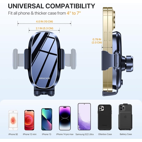 M 3 in 1 Cell Phone Holder for Car, [Strong Suction] Universal Car Phone Mount for Car Dashboard Windshield Air Vent Compatible with iPhone15 14 13