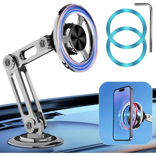 J Universal 360° Pro - 2025 New Magnetic Suction Car Phone Holder, Hands Free Automobile Mounts Cell Phone Holder with Metal Ring, Adjustable Cell