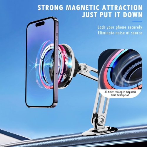 J Universal 360° Pro - 2025 New Magnetic Suction Car Phone Holder, Hands Free Automobile Mounts Cell Phone Holder with Metal Ring, Adjustable Cell