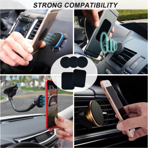 5 Pcs Adhesive Thin Metal Plates for Magnetic Mounts, Metal Plates for Phone Case,Metal Plates Disc for iPhone Phone Magnet/Car Cell Phone Automobile