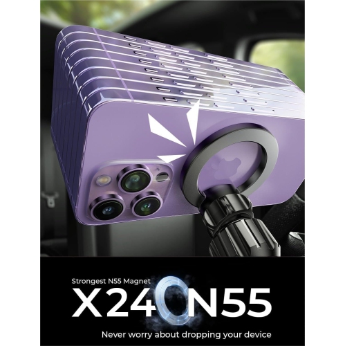 L for MagSafe Car Mount Magnetic Phone Holder Car, Hands Free (360°) Magnetic Car Phone Holder Mount, iPhone Car Holder for iPhone 16e 16 Pro Max 15