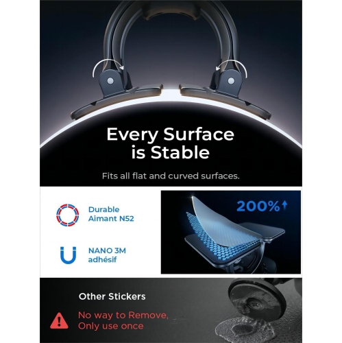 L for MagSafe Car Mount Magnetic Phone Holder Car, Hands Free (360°) Magnetic Car Phone Holder Mount, iPhone Car Holder for iPhone 16e 16 Pro Max 15