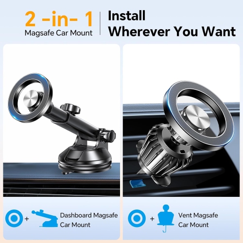 for MagSafe Car Mount(Windshield+Vent+Dash)Magnetic Phone Holder Car Suction Cup Phone Holder for Car Phone Holder MountSupport Cellulaire Auto for