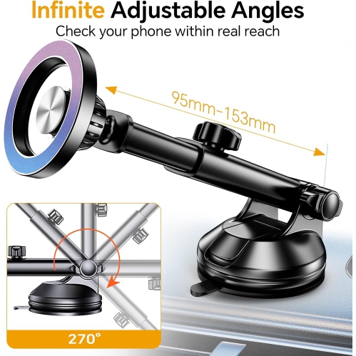 for MagSafe Car Mount(Windshield+Vent+Dash)Magnetic Phone Holder Car Suction Cup Phone Holder for Car Phone Holder MountSupport Cellulaire Auto for