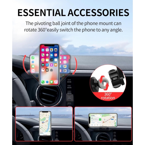 M Car Phone Holder for Toyota Tacoma 2015-2024 Accessories, 360° Rotation Phone Mount Compatible with MagSafe, Cell Phone Holder Does Not Affect Air