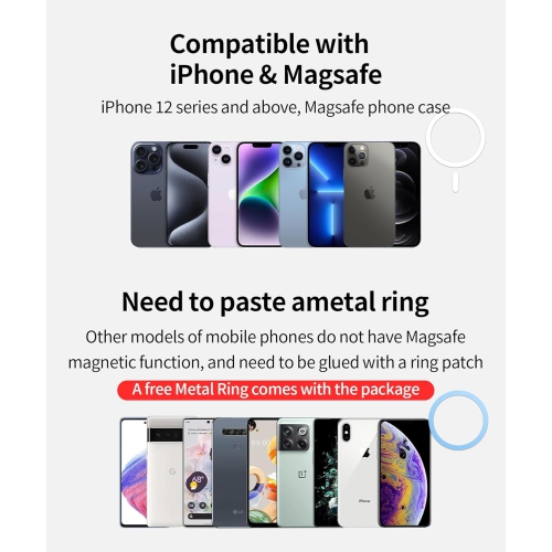 M Car Phone Holder for Toyota Tacoma 2015-2024 Accessories, 360° Rotation Phone Mount Compatible with MagSafe, Cell Phone Holder Does Not Affect Air