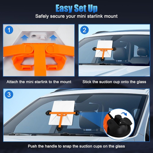 Foldable Starlink Mini Car Mount with Suction Cups,Quick Release Sunroof/Moonroof Mount for Car, RV, Boat, Truck Glass