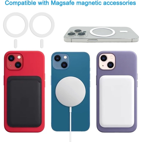 8 Pack Universal Metal Rings Compatible with MagSafe Magnetic Wireless Charger iPhone 15 14 13 Case, Adhesive Sticker Rings Ultra-Thin Car Magnet