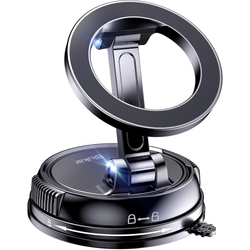 B Phone Holder Car for MagSafe, [20xN52 Strong Magnets] Magnetic Car Phone Holder Mount - 360° Rotation, Upgraded Ultra Stable Suction Cup for iPhone