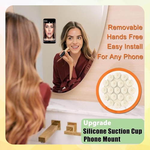 4PCS Silicone Suction Phone Case Mount,Double-sided Round Non Slip Suction Cup Phone Mount,Hands-Free Phone Accessories Holder for Selfies and