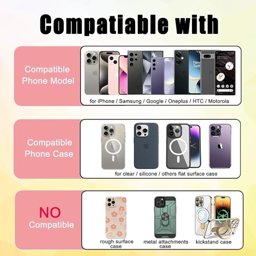 4PCS Silicone Suction Phone Case Mount,Double-sided Round Non Slip Suction Cup Phone Mount,Hands-Free Phone Accessories Holder for Selfies and