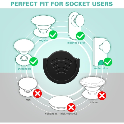 p Car Mount for Pops Socket Grips Phone Stand, 2 Pack Car Phone Holder for Collapsible Grip/Socket Mount Users with 3M Sticky Adhesive Replacement