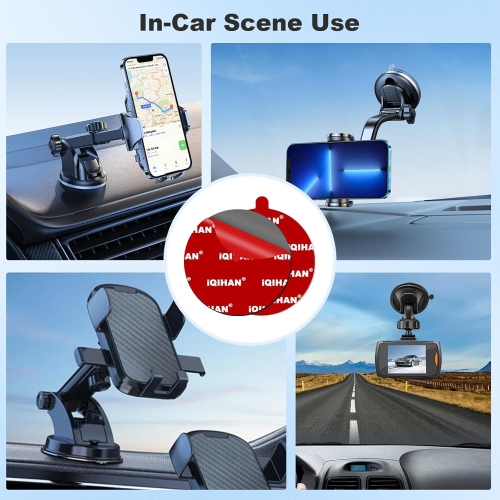 Adhesive Pad for Dashboard Suction Cup Mount, Sticky Pad Replacement for Car Cell Phone Mount, 5pcs 3.15(80mm) Double-Sided Mounting Sticker Gel Tape