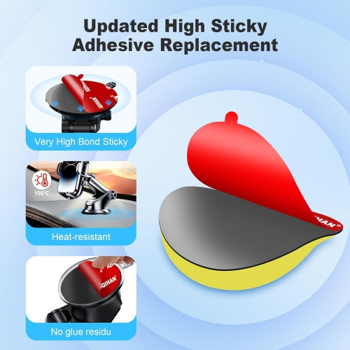 Adhesive Pad for Dashboard Suction Cup Mount, Sticky Pad Replacement for Car Cell Phone Mount, 5pcs 3.15(80mm) Double-Sided Mounting Sticker Gel Tape