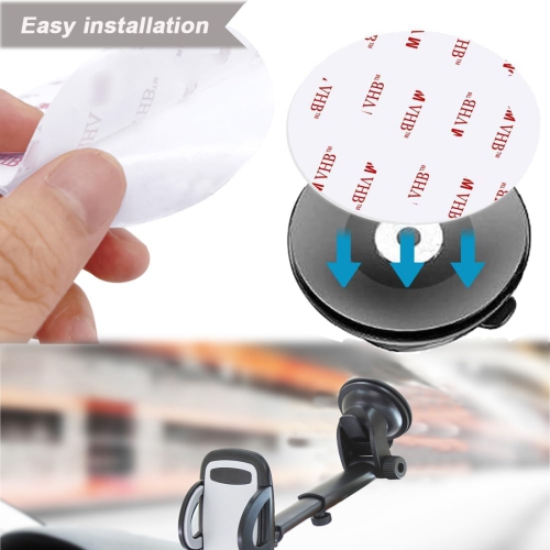 10 Pack 80mm Circular Double Sided Sticky Pads, Strong Car Sticky Adhesive Replacement for Car Mount Mounting Holder Disk Windshield GPS Camera Lock