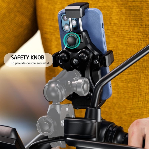 i Anti-Vibration Motorcycle Phone Mount with 1 Ball Head Fits for RAM B Size Mounts/Accessories with 1 Ball Socket,One-Handed Operation and