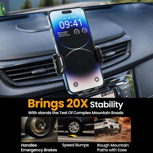 E for Nissan Rogue Phone Mount with Custom Base, Car Phone Mount for 2014-2020 Nissan Rogue Accessories, Hands Free Rogue Phone Holder for 4.7-7 in