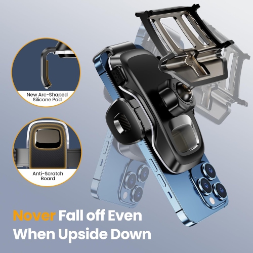 E for Nissan Rogue Phone Mount with Custom Base, Car Phone Mount for 2014-2020 Nissan Rogue Accessories, Hands Free Rogue Phone Holder for 4.7-7 in