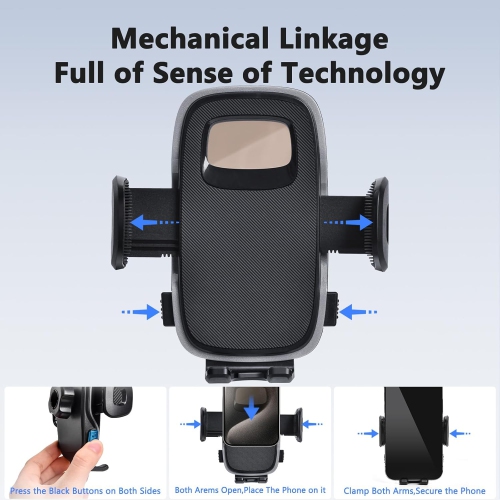 E for Nissan Rogue Phone Mount with Custom Base, Car Phone Mount for 2014-2020 Nissan Rogue Accessories, Hands Free Rogue Phone Holder for 4.7-7 in