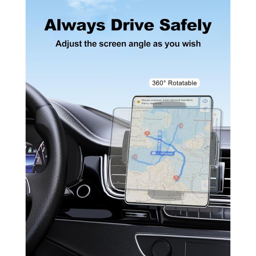 x iPad Car Mount, Cell Phone Holder Car Dash Tablet [360° Rotatable & Firmly Grip] Universal Z Fold Car Mount Dashboard for iPad Mini Pro Air Z Fold