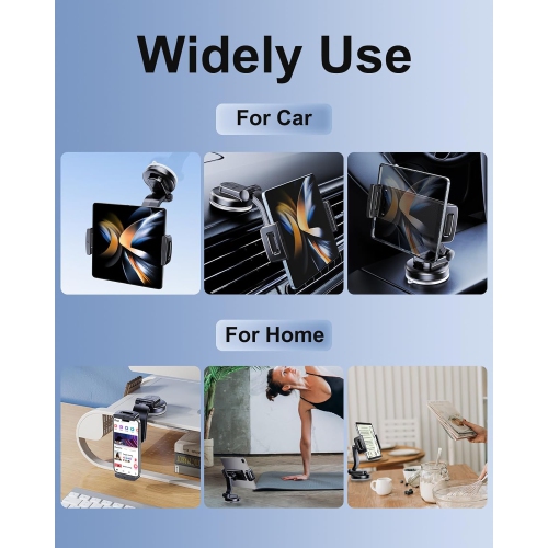 x iPad Car Mount, Cell Phone Holder Car Dash Tablet [360° Rotatable & Firmly Grip] Universal Z Fold Car Mount Dashboard for iPad Mini Pro Air Z Fold