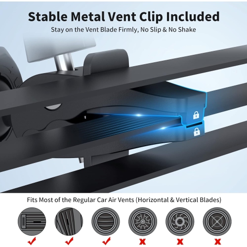 P Suction Cup & Vent Clip Magnetic Phone Holder Compatible with MagSafe on Car Dash, Windshield or Vent for iPhone 16 15 14 13 12 Pro Max Plus,