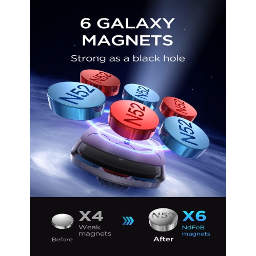 L Magnetic Phone Holder Car Vent 2 Pack 6 Strong Magnets Car Vent Phone Holder Magnetic Hands-Free Cell Phone Holder Magnetic Car Mount Fit 4-7in