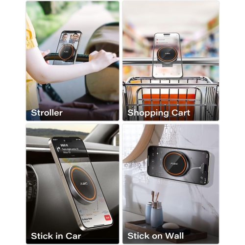 A Gym Fitness Phone Mount for MagSafe - 17 N52 Strong Magnets Stable and Secure Phone Mount with Adjustable Strap, Compatible with Gym Equipment,