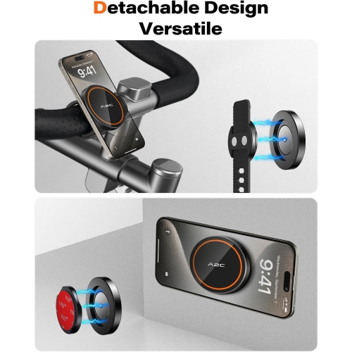 A Gym Fitness Phone Mount for MagSafe - 17 N52 Strong Magnets Stable and Secure Phone Mount with Adjustable Strap, Compatible with Gym Equipment,