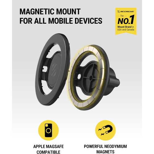 S SMSDV MagicMount MagSafe Car Mount for Vent/Dashboard Cell Phone Holder, 360 Rotation Magnetic Phone Stand for Dash with Vent Clip Compatible with