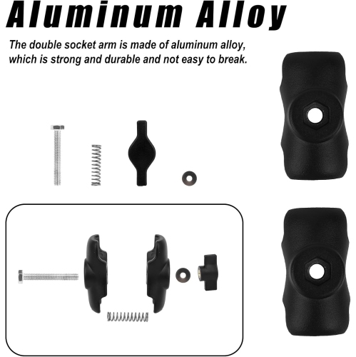 G Double Socket Arm Mount, 2.13in Aluminum Alloy Double Socket Arm for RAM Mount Phone Holder Bike Truck RAM Mounts Arms for 1 Ball Components