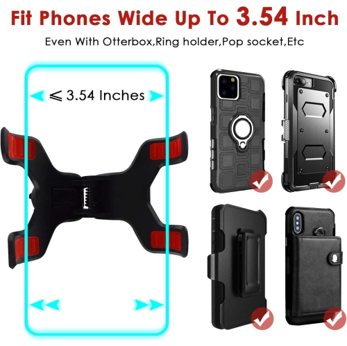 Car Phone Holder Mount Windshield, Long Arm Clamp i Universal Windshield with Double Clip Strong Suction Cup Cell Phone Holder Car Compatible iPhone