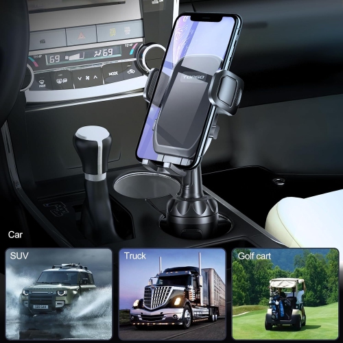 Car Cup Holder Phone Mount Adjustable Automobile Cup Holder Smart Phone Cradle Car Mount for iPhone 13 Pro/XR/XS Max/X/8/7 Plus/6s/Samsung S10+/Note