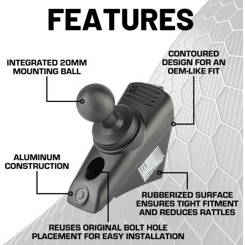 B Mounting Solutions A-Pillar Device Mount with 20mm Ball Compatible with 2018-2023 Jeep Wrangler JL & 2020-2023 Gladiator