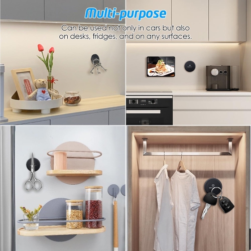 W Universal Flat Stick On Dashboard Magnetic Car Mount Holder for Cell Phones and Mini Tablets with Fast Swift-Snap Technology - Extra Slim