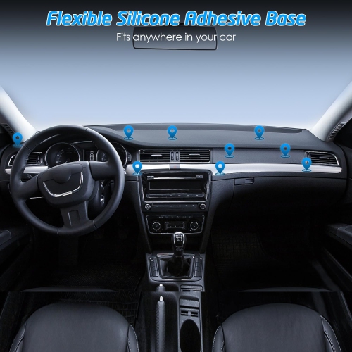 W Universal Flat Stick On Dashboard Magnetic Car Mount Holder for Cell Phones and Mini Tablets with Fast Swift-Snap Technology - Extra Slim