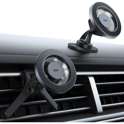 OECECA  E for Magsafe Car Mount[2300G N52H Magnets], Magnetic Phone Holder Car Air Vent/dashboard, Car Phone Holder Mount W 2 Magsafe Rings for Iphone