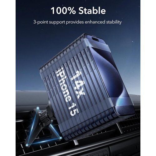 E for MagSafe Car Mount[2300g N52H Magnets], Magnetic Phone Holder Car Air Vent/Dashboard, Car Phone Holder Mount w 2 MagSafe Rings for iPhone