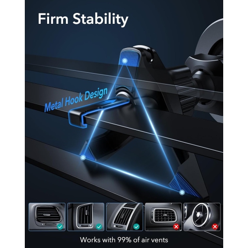 E for MagSafe Car Mount[2300g N52H Magnets], Magnetic Phone Holder Car Air Vent/Dashboard, Car Phone Holder Mount w 2 MagSafe Rings for iPhone