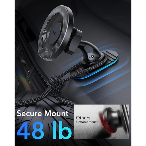 E for MagSafe Car Mount[2300g N52H Magnets], Magnetic Phone Holder Car Air Vent/Dashboard, Car Phone Holder Mount w 2 MagSafe Rings for iPhone