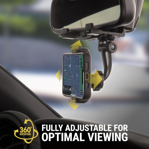 S SUHRM-1 StuckUp Rotatable Hands-Free Cell Phone Holder, Car Rear View Mirror Mount, 360° Hanging Rearview Mirror Phone Mount, Compatible w/iPhone