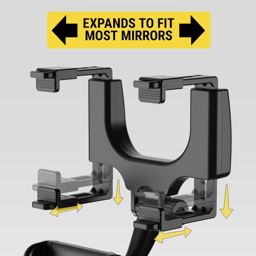 S SUHRM-1 StuckUp Rotatable Hands-Free Cell Phone Holder, Car Rear View Mirror Mount, 360° Hanging Rearview Mirror Phone Mount, Compatible w/iPhone