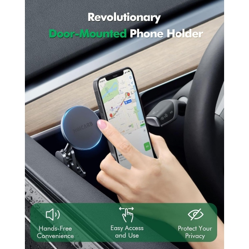 E for Tesla Phone Mount,for Mag-Safe Door-Install Phone Holder, Compatible with Model Y & Model 3 (2023-2017), Magnetic Car Phone Mount for iPhone