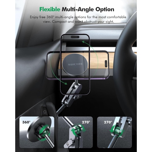 E for Tesla Phone Mount,for Mag-Safe Door-Install Phone Holder, Compatible with Model Y & Model 3 (2023-2017), Magnetic Car Phone Mount for iPhone