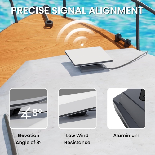 K Starlink Gen 3 Mount Anti-Theft Kit with Flat Roof Pole for RV Trailer Yacht